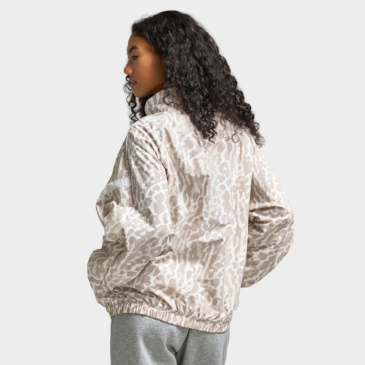 Nike Sportswear Women's Trend Woven HBR All over Print Jacket College Grey / Sail