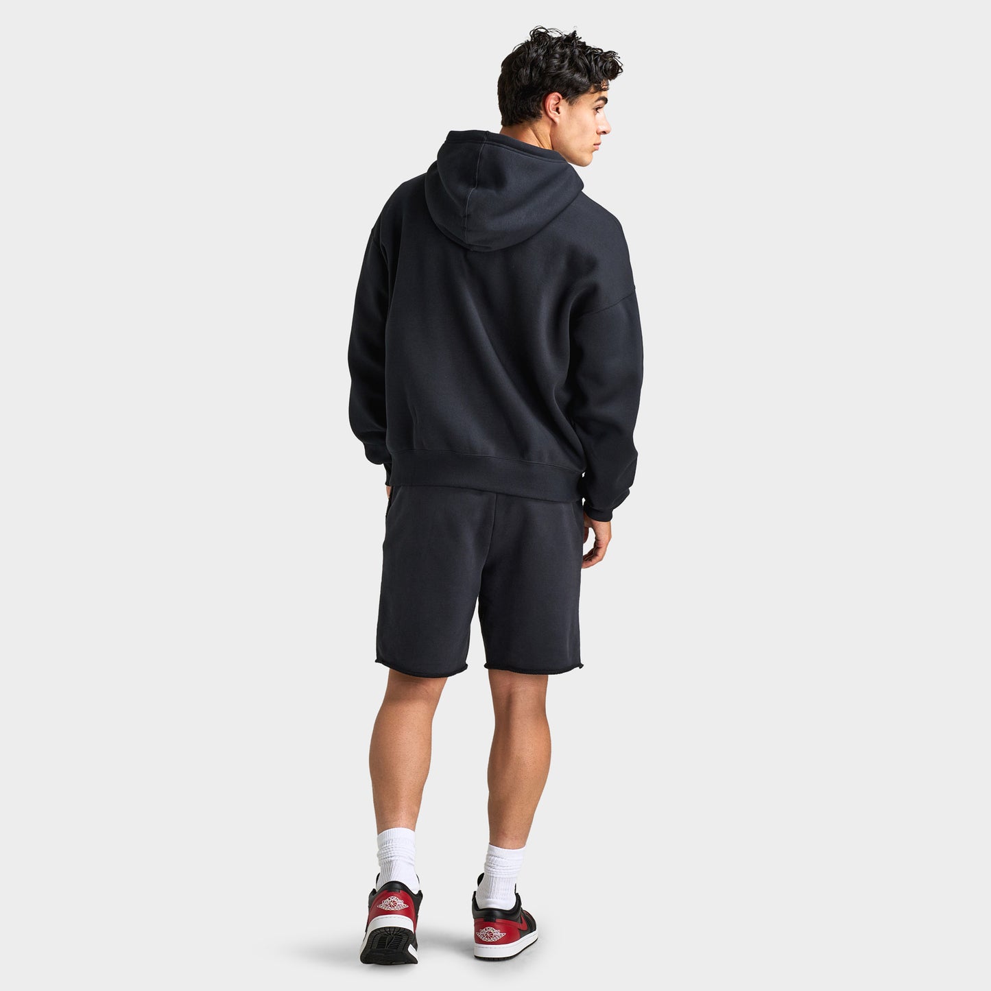 Jordan Brooklyn Oversized Full Zip Hoodie Black / Sail - Gym Red