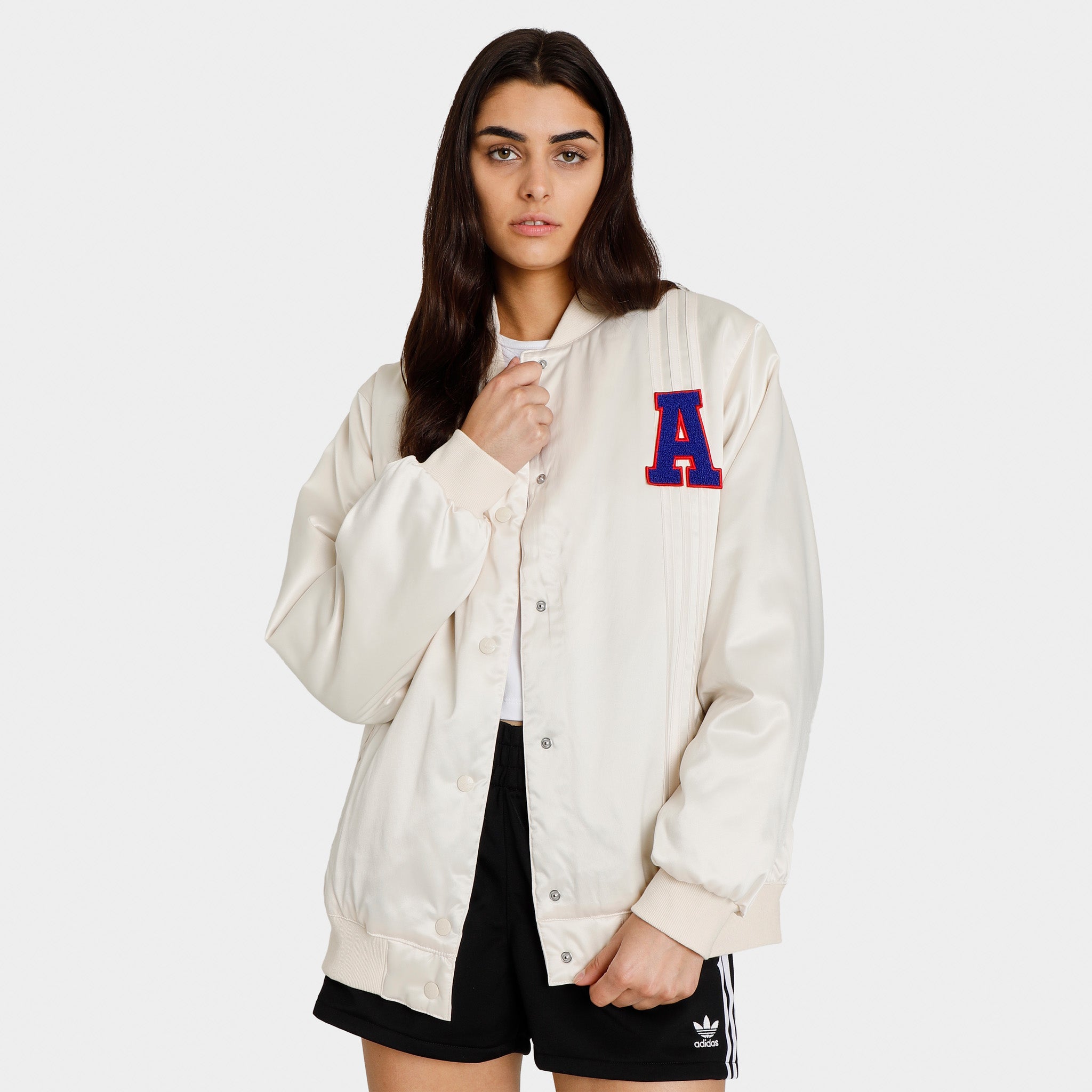 adidas Originals Women's Satin Collegiate Jacket / Wonder White