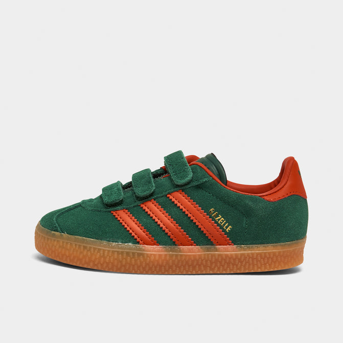 Adidas Kids Baby Green Orange Gazelle Comfort Closure Sneakers