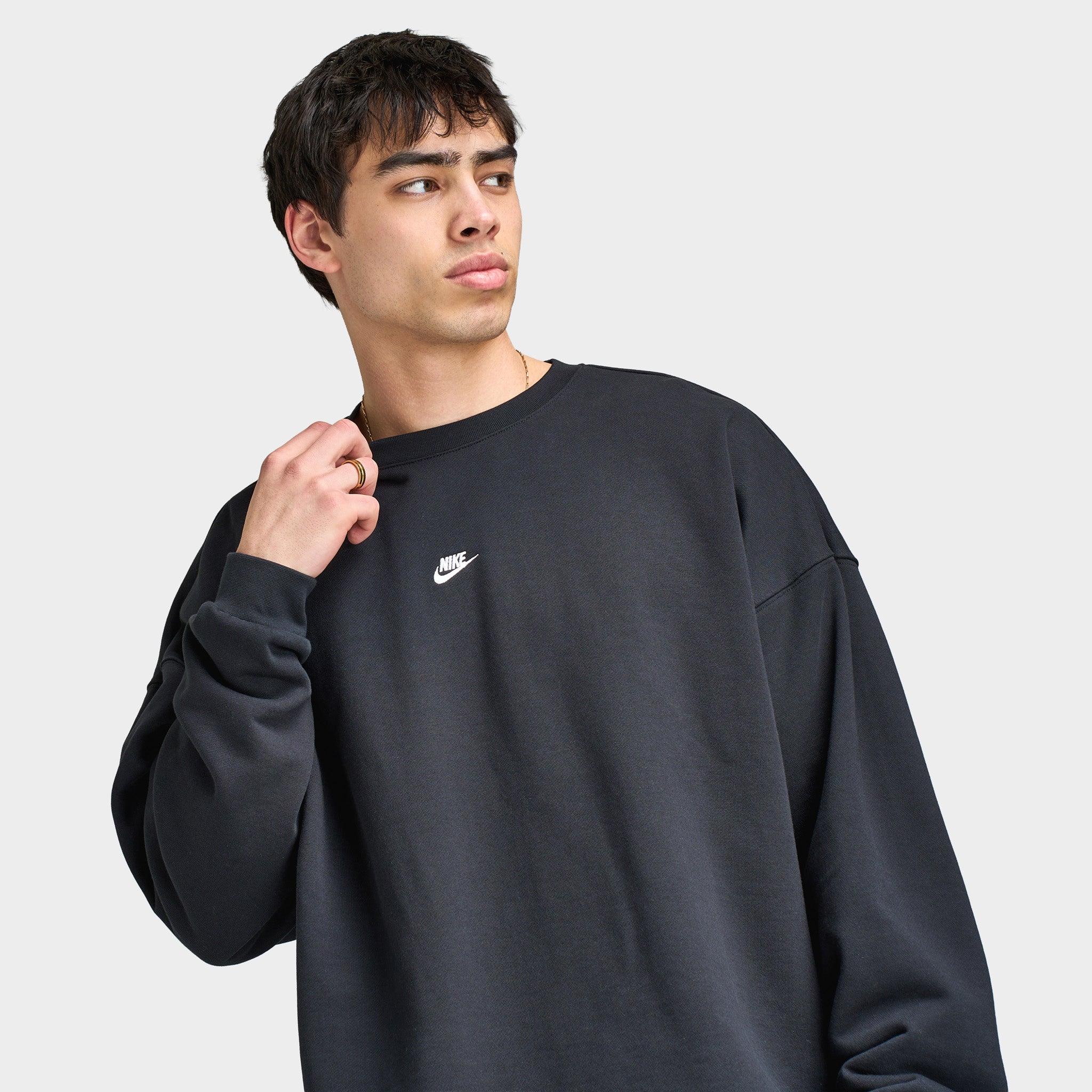 Nike Sportswear Oversized French-Terry Crew / Black – JD Sports