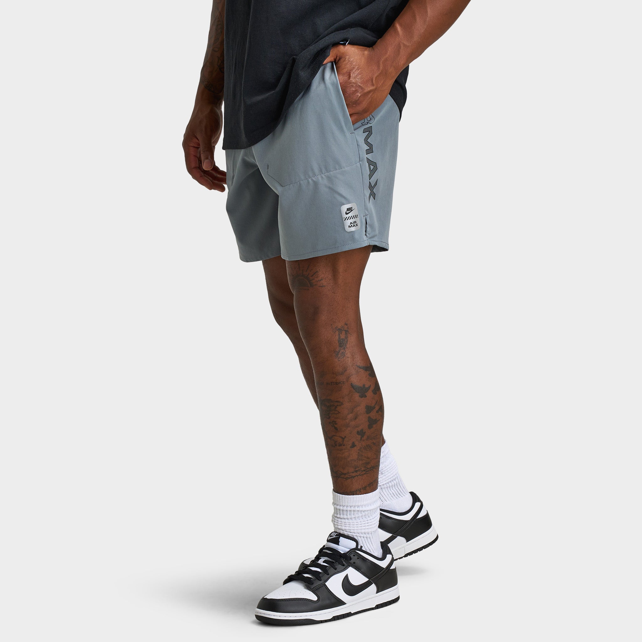 nike woven shorts gray