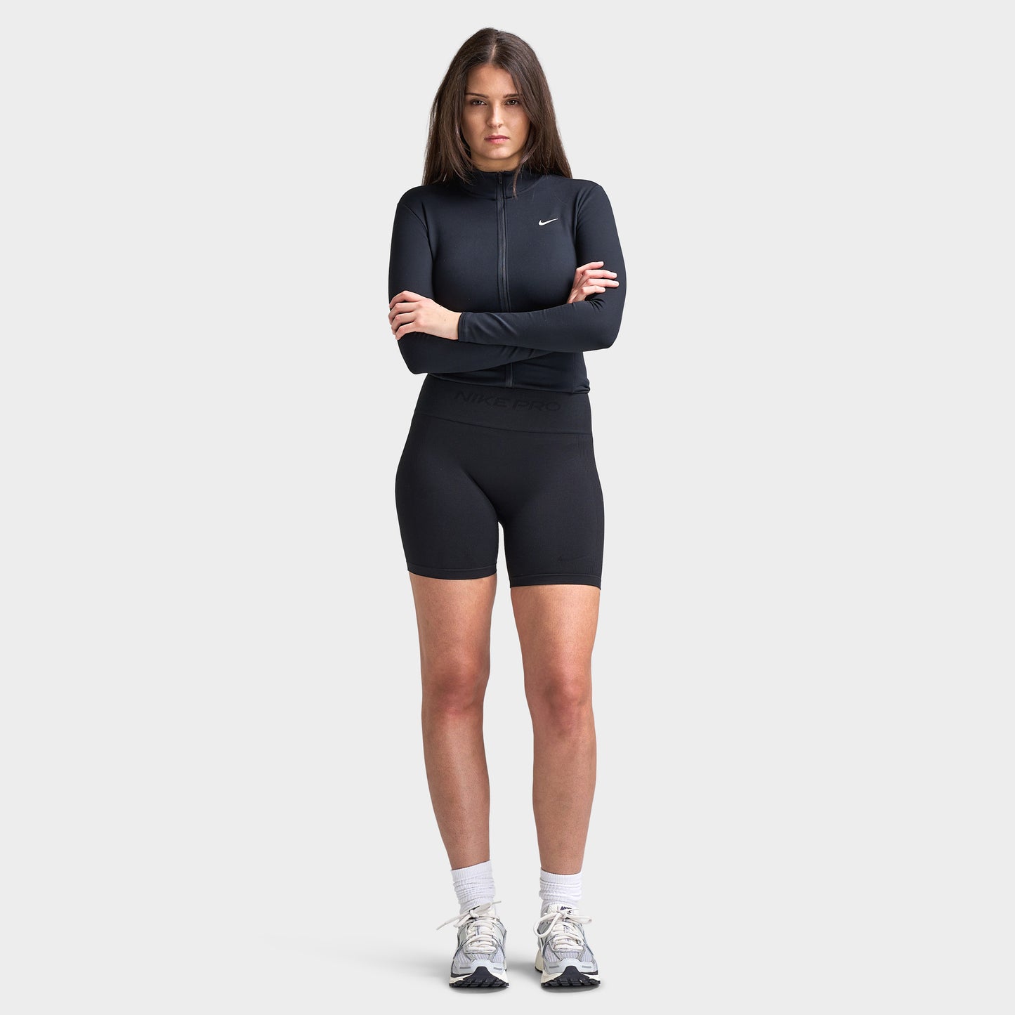 Nike Pro Dry Fit Seamless Short taille haute 12,7 cm pour femmes / Noir
