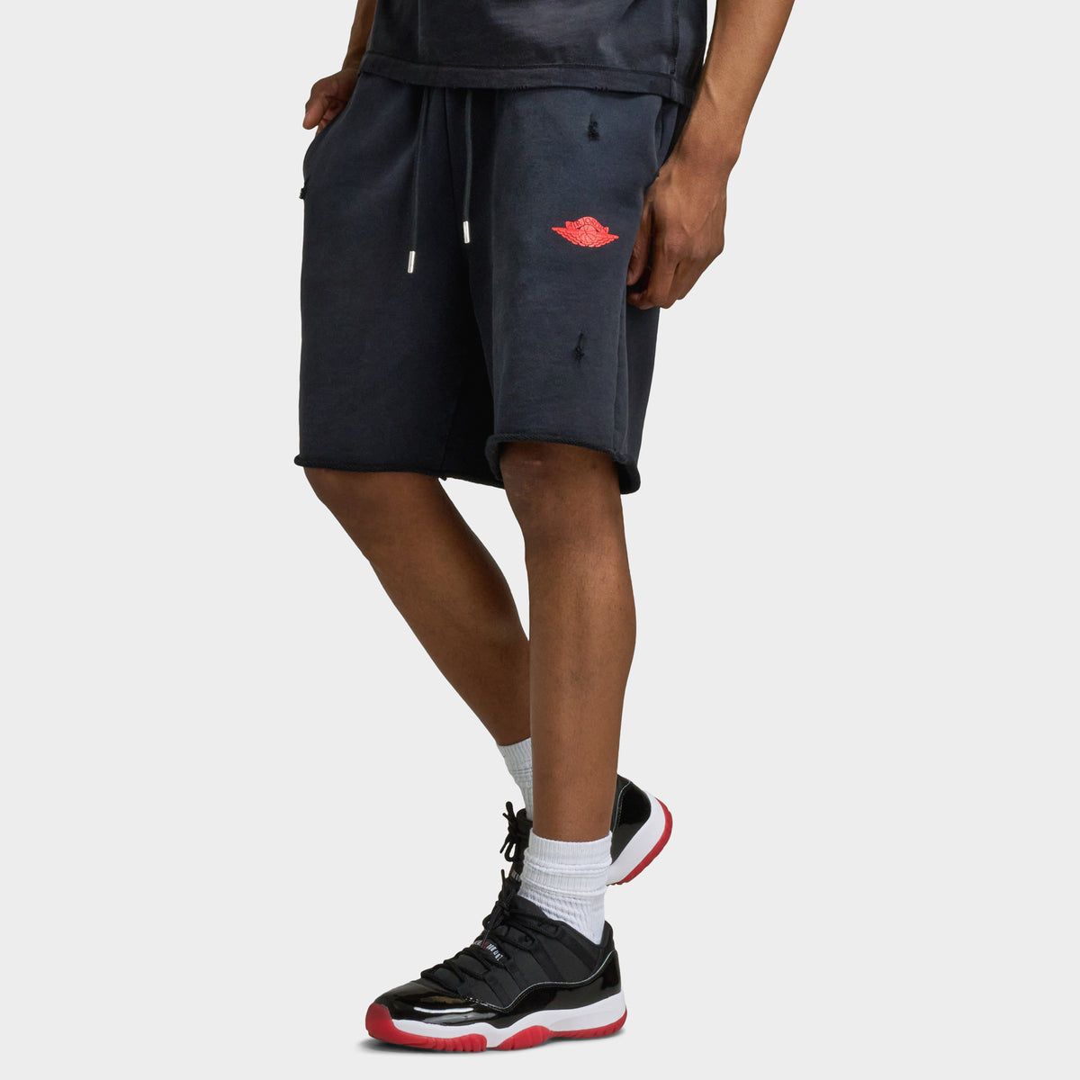 Jordan Rare Air Fleece Shorts Black / Chile Red | JD Sports