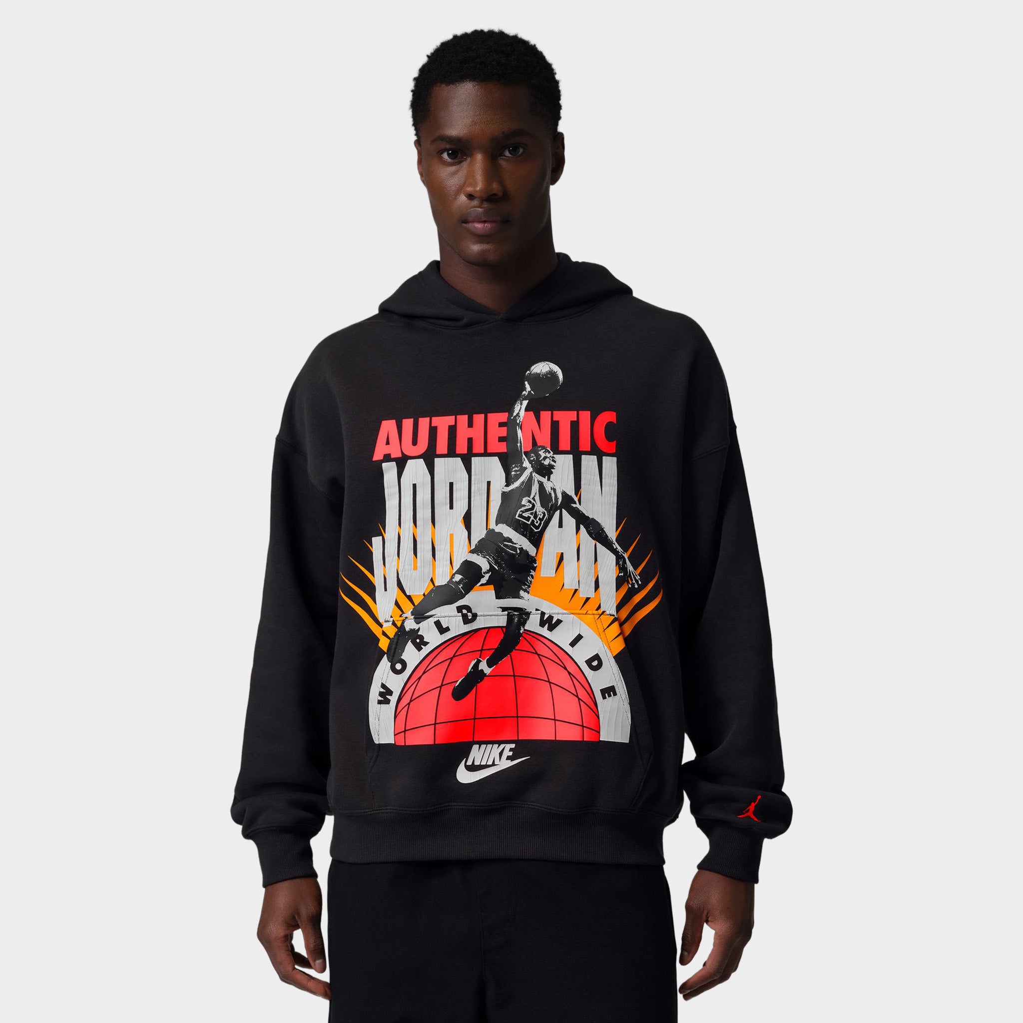 Jordan Brooklyn Fleece Hoodie Off Noir / Infrared 23 – JD Sports
