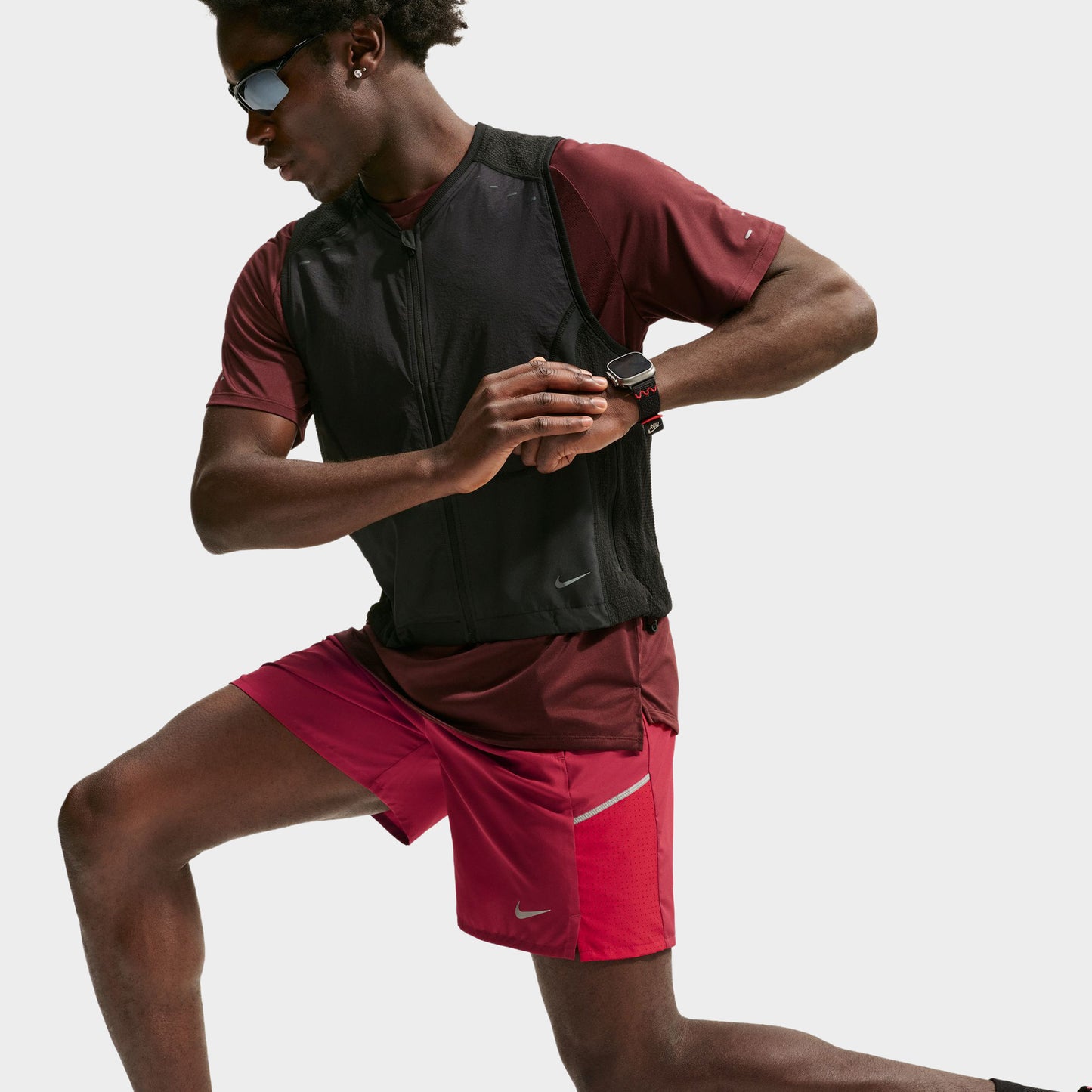 Nike Dri-Fit Miler 7BF Short  / Rouge résistant