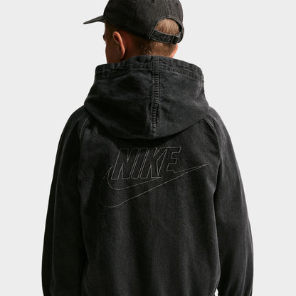 Nike Junior Boys' Denim Full-Zip Hooded Jacket Black / Anthracite