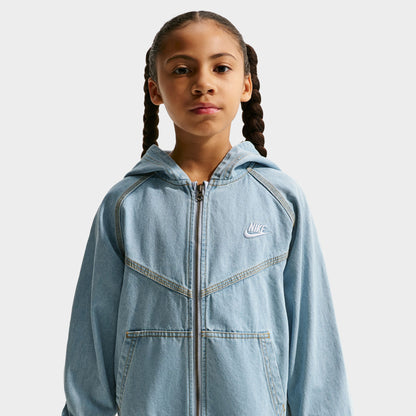 Nike Sportswear Junior's Denim Full-Zip Jacket / Light Armory Blue
