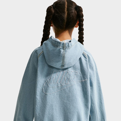 Nike Sportswear Junior's Denim Full-Zip Jacket / Light Armory Blue