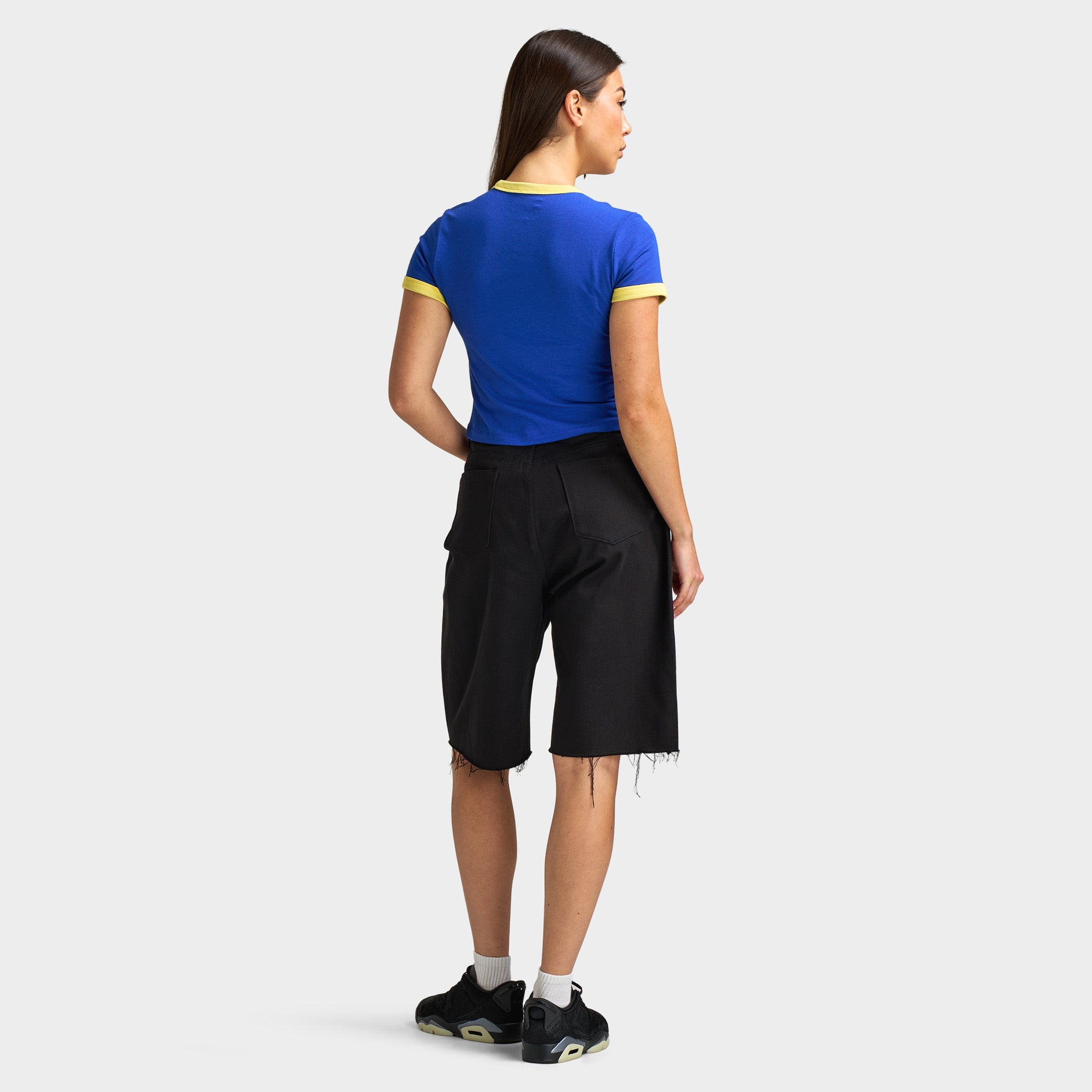 アール(ᵔᴥᵔ)　レディース　GB S Jordan Women's Retro Girlfriend Crew P6 Old Royal / Yellow Pulse