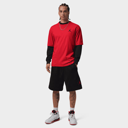 Jordan Hommes Jumpman T-shirt Brodé Rouge Gym / Noir