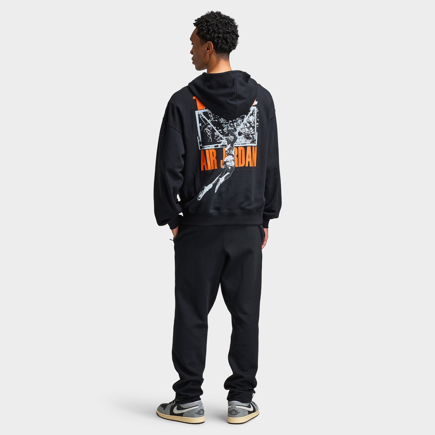 Jordan Brooklyn Men's Oversized Pullover Hoodie Black / Starfish