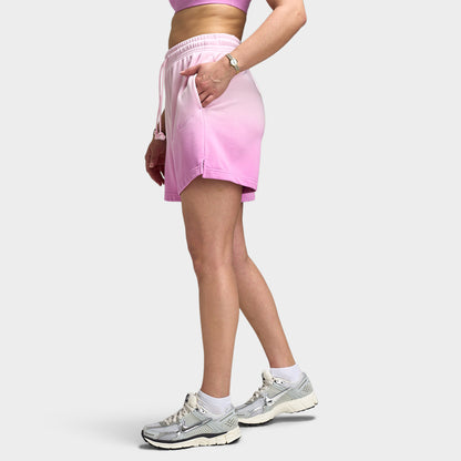Nike Sportswear Femmes Phoenix Fleece Rose Short de Bain Mi-haut  Mousse / Magenta Clair