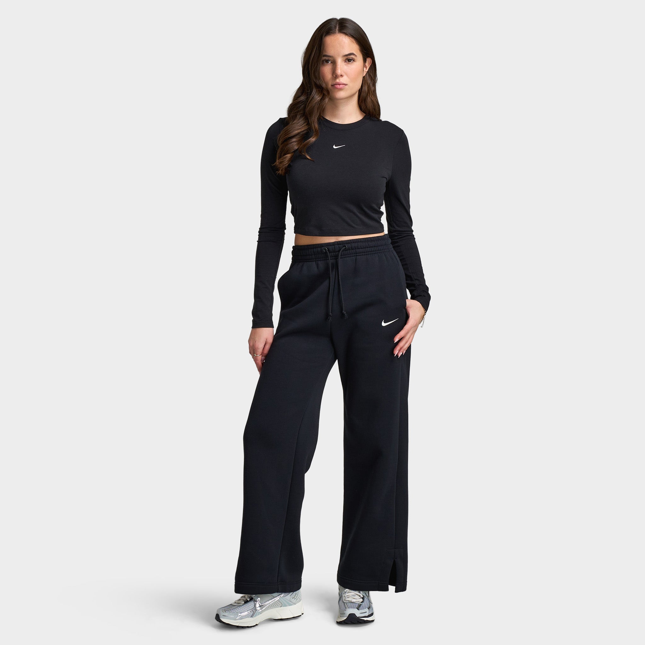 STORM FLEECE PRO EMB LONG PANTS ブラック　L Nike Sportswear Phoenix Fleece High Rise Pants Wide / Black / Sail