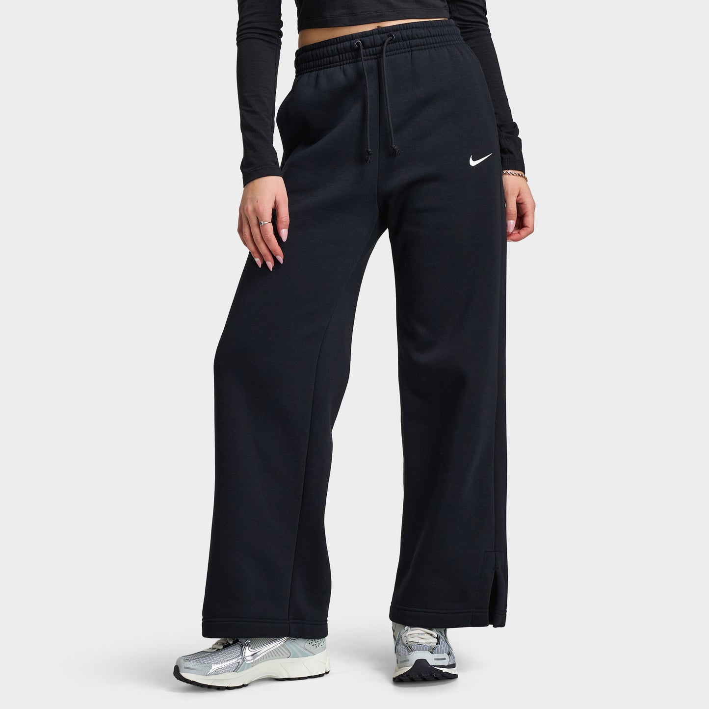 Nike Sportswear Phoenix Fleece High Rise Pants Wide /  Black / Sail