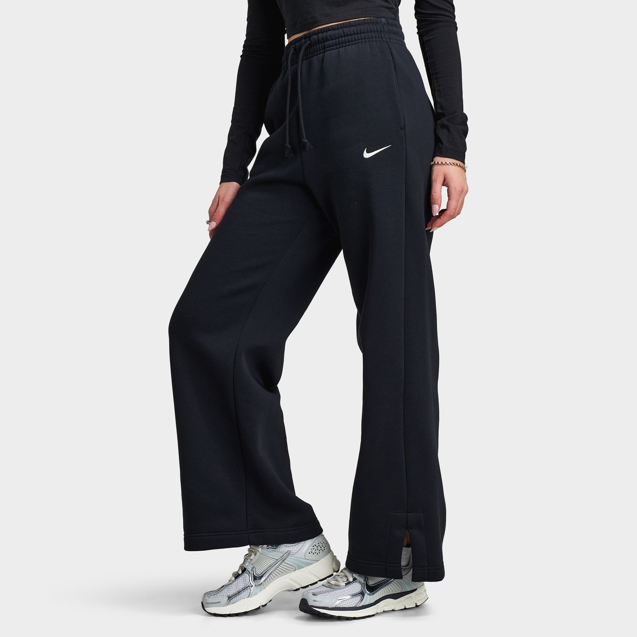 Nike Sportswear Phoenix Fleece High Rise Pants Wide / Black / Sail