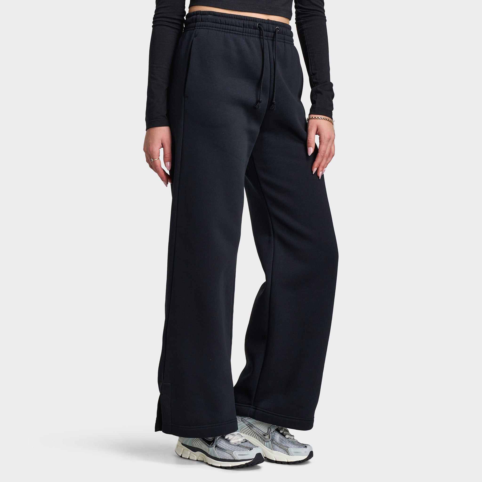 Nike Sportswear Phoenix Fleece High Rise Pants Wide / Black / Sail