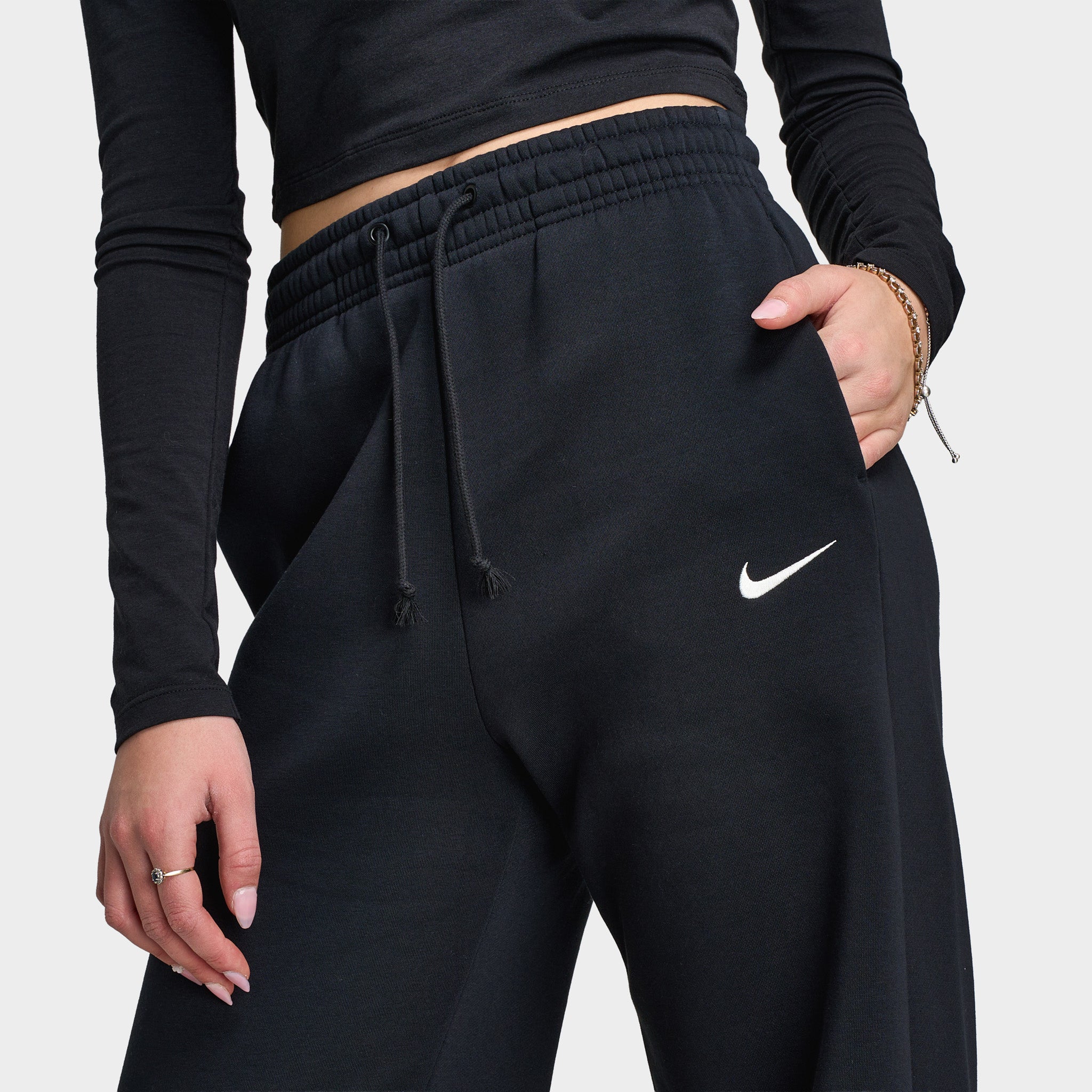 STORM FLEECE PRO EMB LONG PANTS ブラック　L Nike Sportswear Phoenix Fleece High Rise Pants Wide / Black / Sail