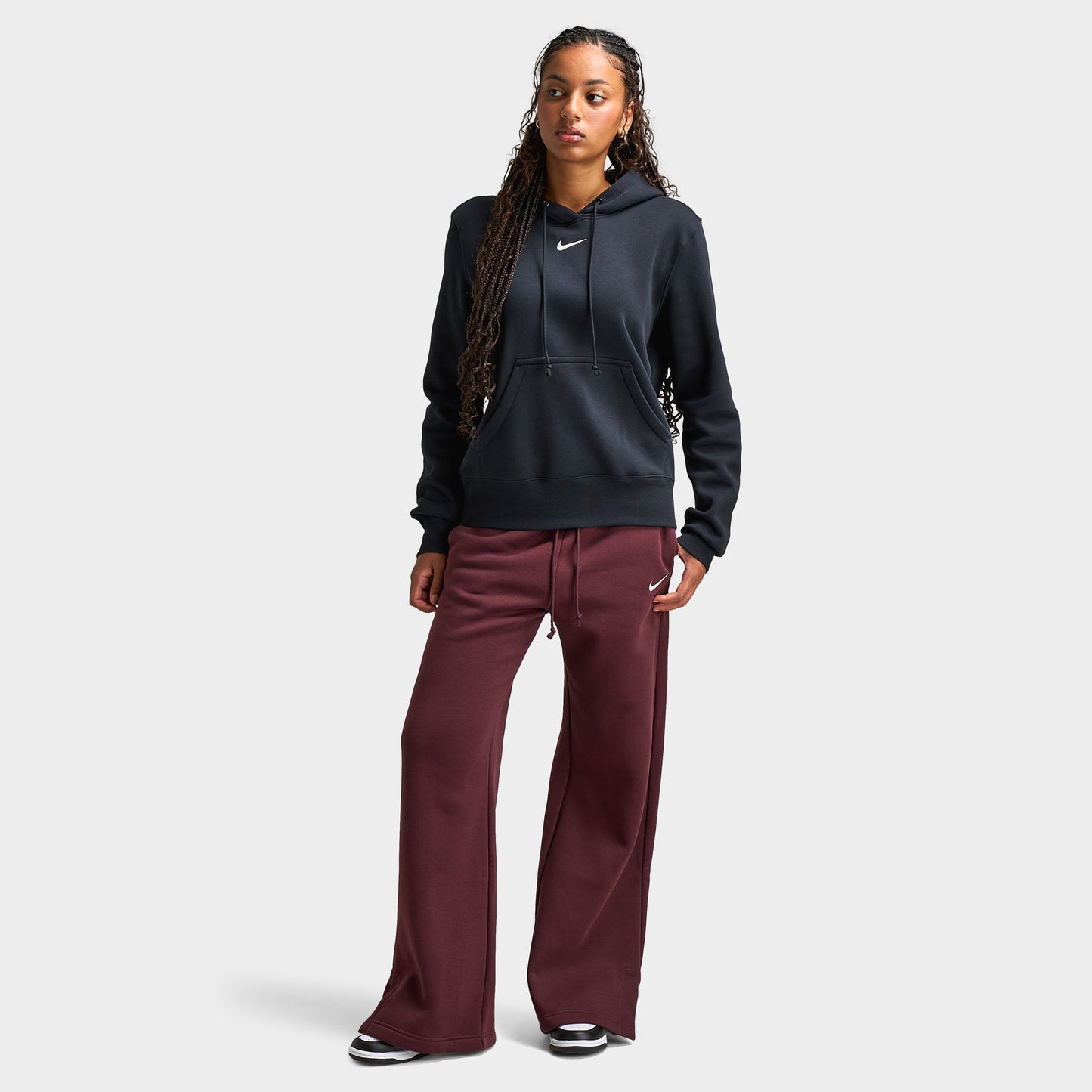 Nike Sportswear Women's Phoenix Fleece High-Waisted Pants Burgundy Crush / Sail