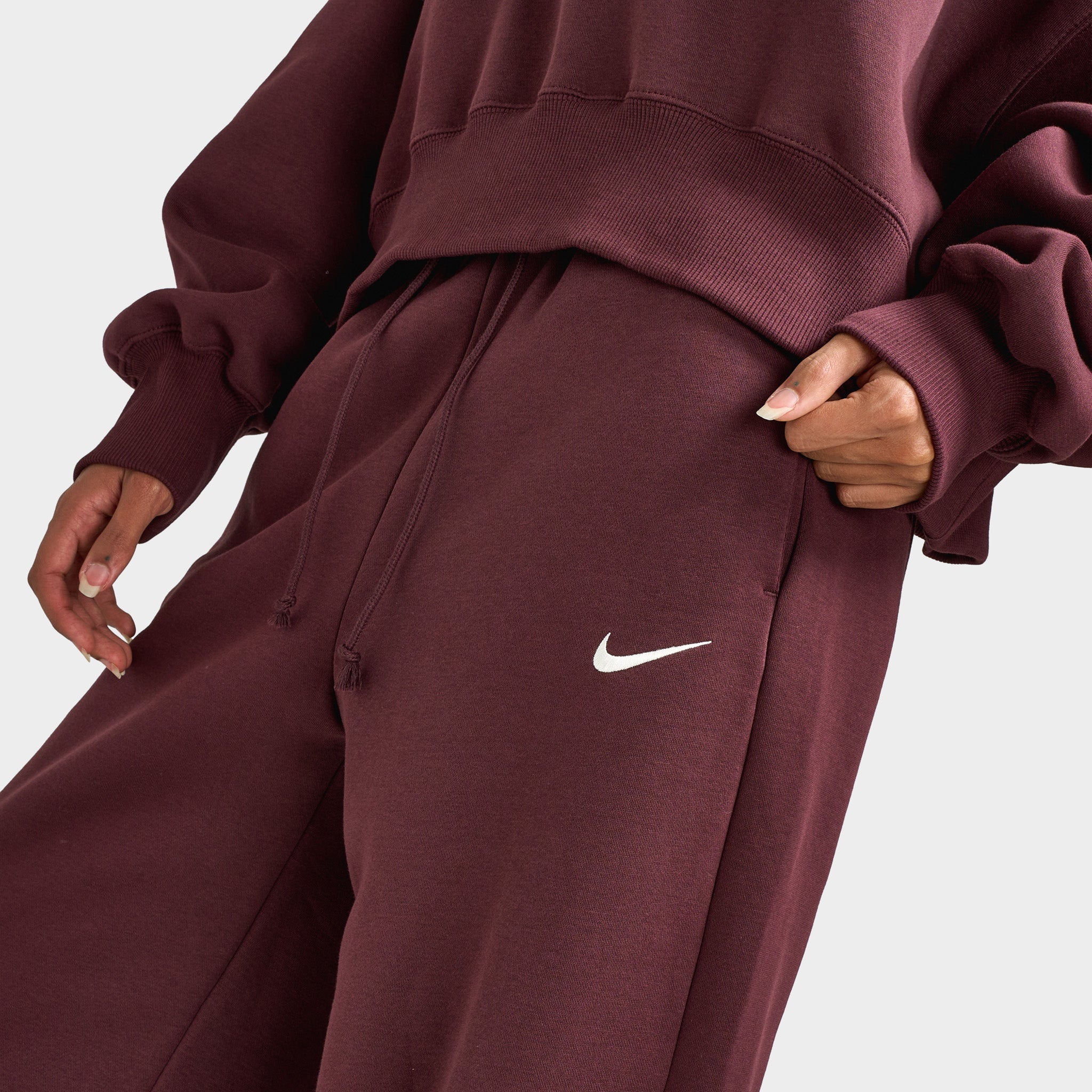 burgundy nike pants womens