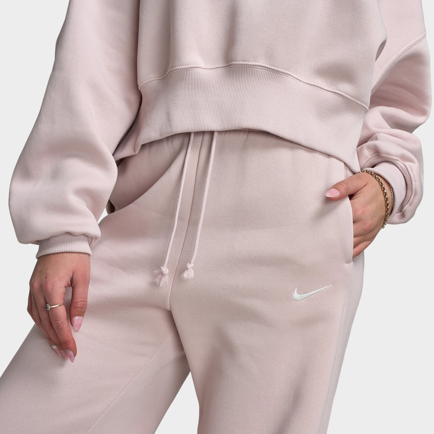 Nike Sportswear Femmes Phoenix Fleece Pantalon Taille Haute / Rouge limon