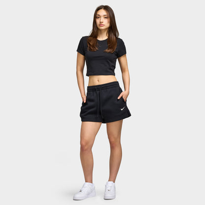 Nike Sportswear Femmes Phoenix Fleece Short Taille Mi-haute 4 pouces Noir / Blanc