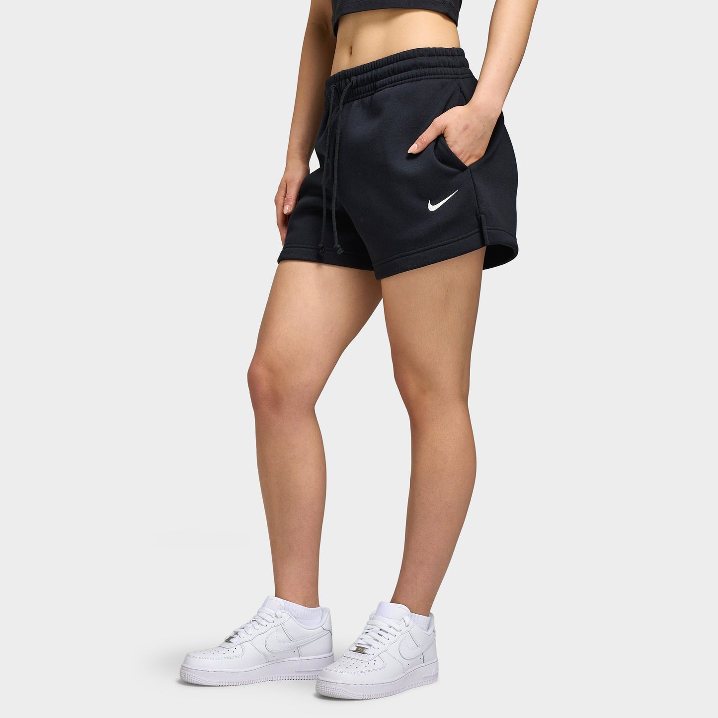 Nike Sportswear Femmes Phoenix Fleece Short Taille Mi-haute 4 pouces Noir / Blanc