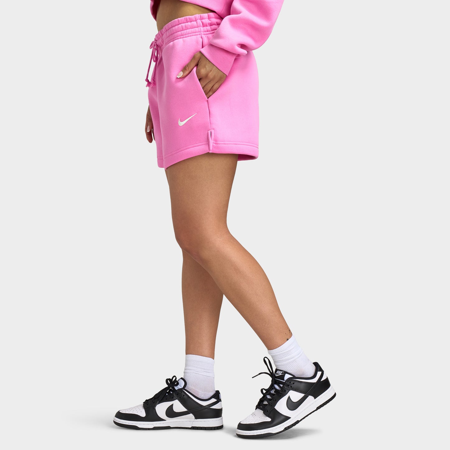 Nike Sportswear Femmes Phoenix Fleece Short 4 pouces à mi-hauteur Rose ludique / Voile