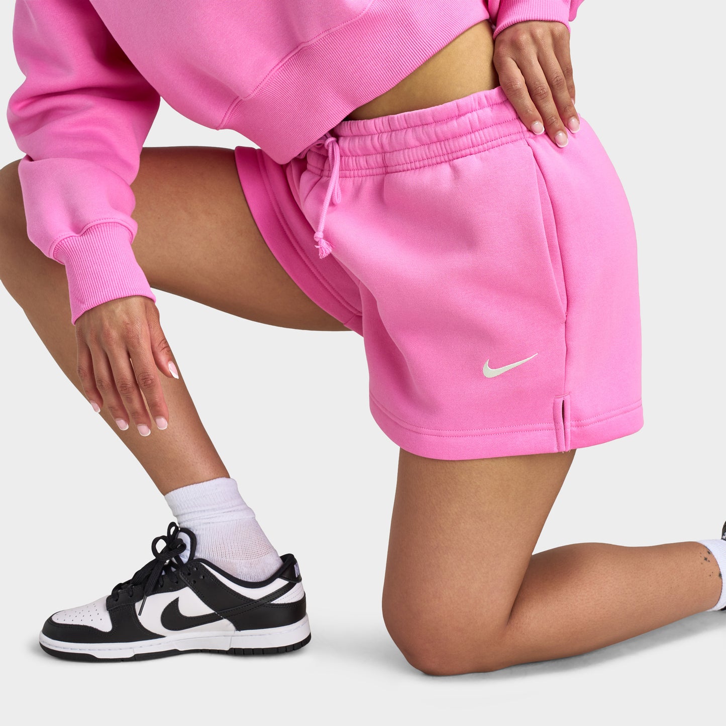Nike Sportswear Femmes Phoenix Fleece Short 4 pouces à mi-hauteur Rose ludique / Voile