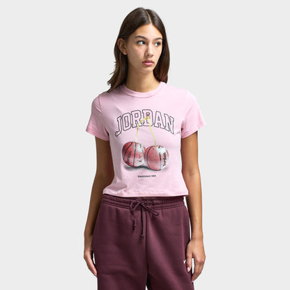 Jordan Women's Brooklyn Tmid Girlfriend Tee BB Pink Glaze / Black