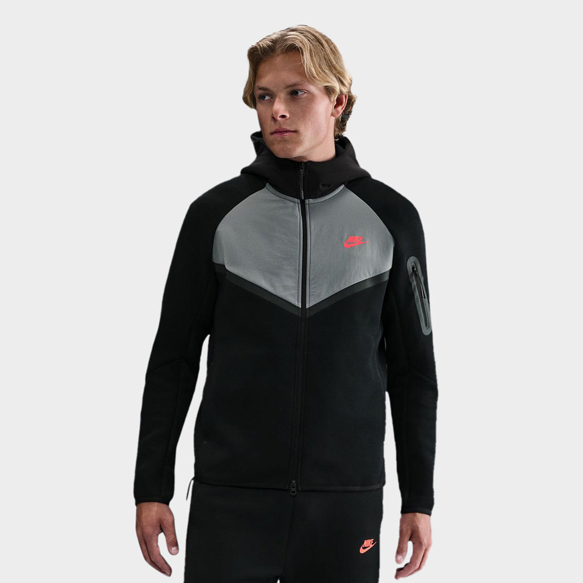Nike Tech Fleece Full Zip Windrunner Hoodie Black Smoke Grey
