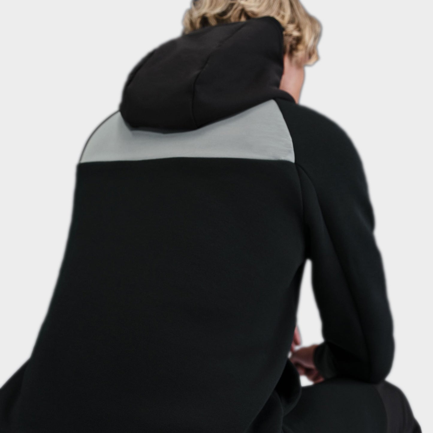 Nike Tech Fleece Full Zip Windrunner Chandail à Capuchon Noir / Gris Fumé - Cramoisi Vif