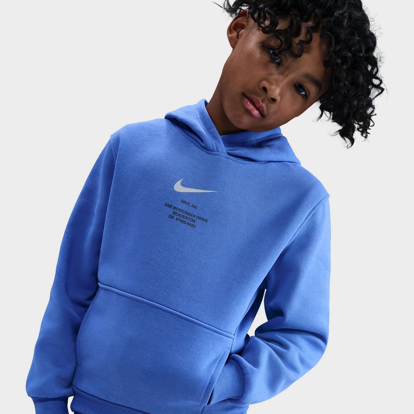 Nike Sportswear Juniors' Athletic Pullover Hoodie Comet Blue / Smoke Grey