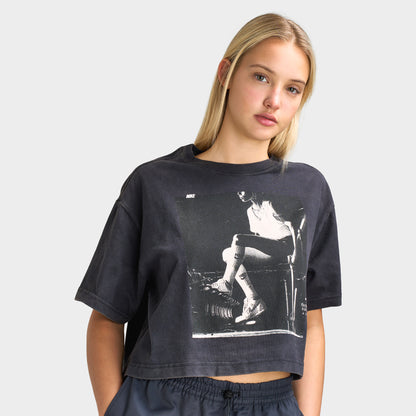 Nike Women's Basketball Photo Crop Tee Black / White