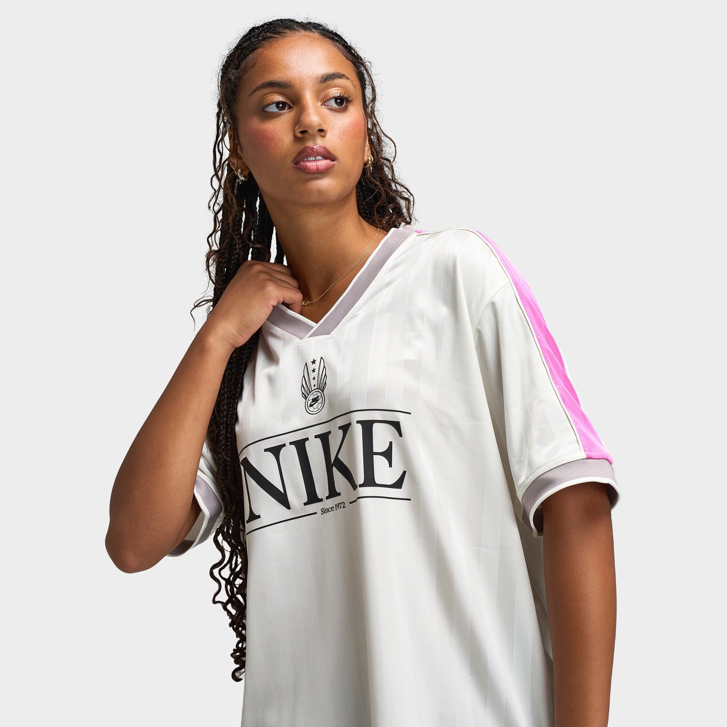Nike Sportswear Women's V Neck Jersey Sail / Playful Pink