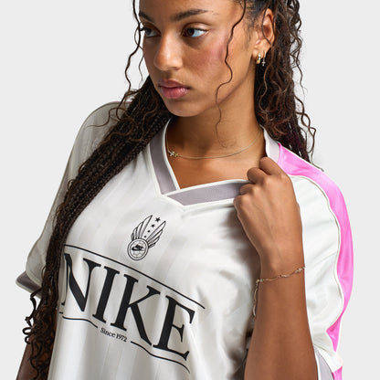 Nike Sportswear Women's V Neck Jersey Sail / Playful Pink