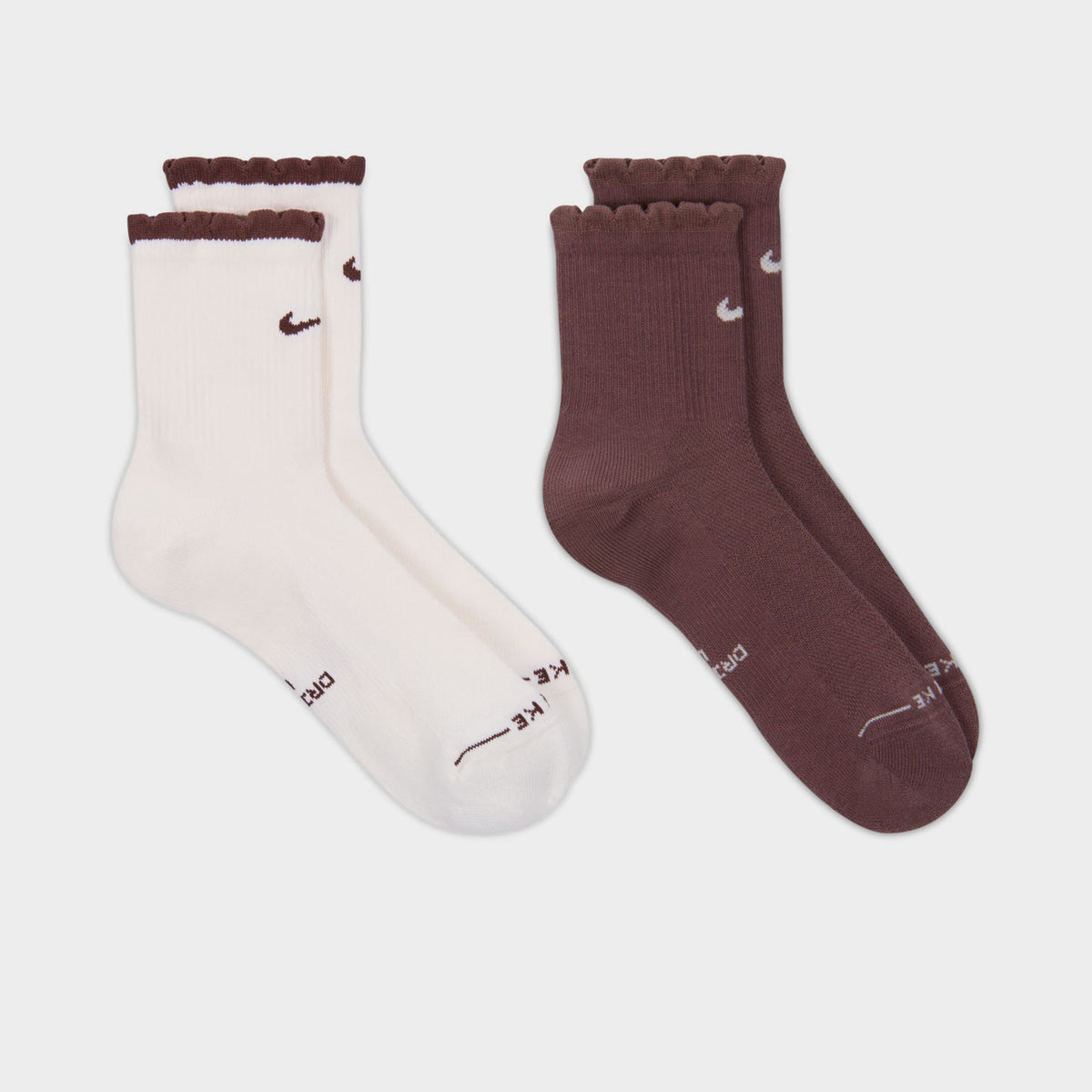 Nike Chaussettes Elevated à la cheville festonné (lot de 2) Blanc/Gris foudre