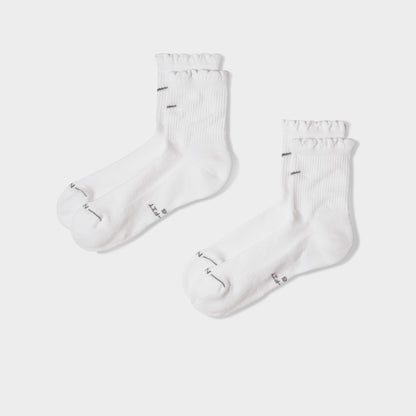 Nike Everyday Elevated Scallop Chaussettes Crew (2-Paire) / Blanc