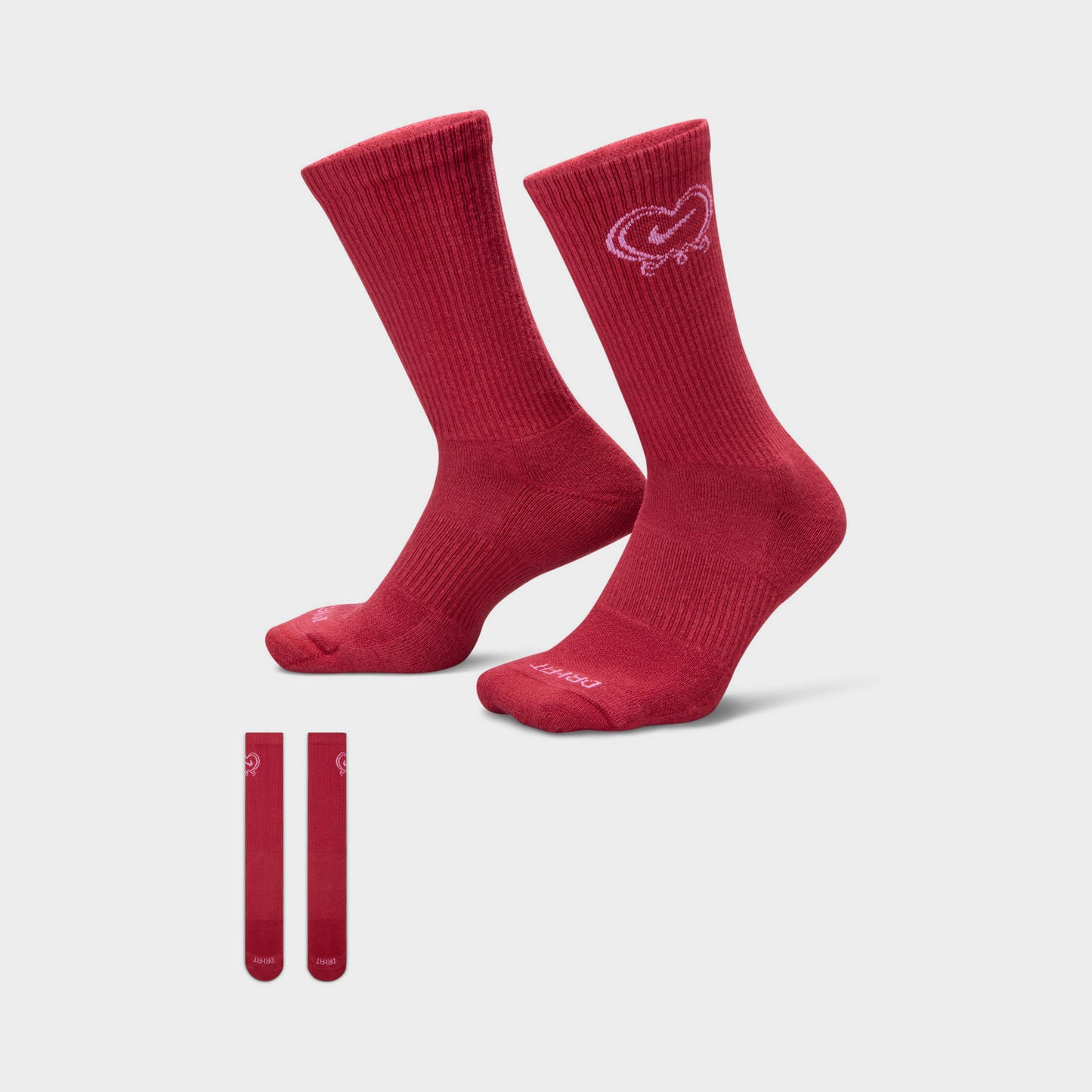 Nike Everyday Plus Cushioned Crew V Day Socks / Team Crimson