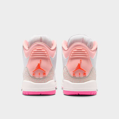Jordan 3 KSA Retro GS Rose Perle / Orange Vif - Rose Fleuri