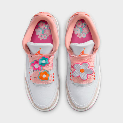 Jordan 3 KSA Retro GS Rose Perle / Orange Vif - Rose Fleuri