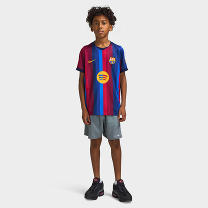 Nike Juniors FCB Maillot domicile Manches courtes Grenat Foncé / Noir