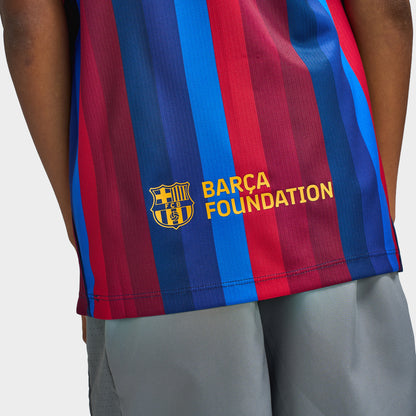 Nike Juniors FCB Maillot domicile Manches courtes Grenat Foncé / Noir