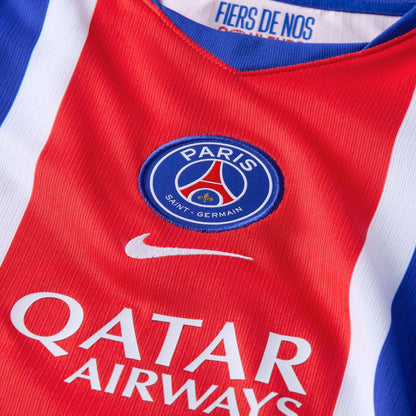 Nike Juniors PSG Maillot Domicile Manches Courtes Bleu Roi / Blanc - Rouge Universitaire