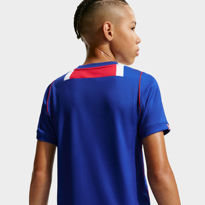 Nike Juniors PSG Maillot Domicile Manches Courtes Bleu Roi / Blanc - Rouge Universitaire