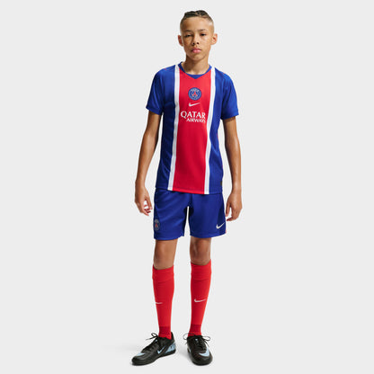 Nike Juniors PSG Maillot Domicile Manches Courtes Bleu Roi / Blanc - Rouge Universitaire