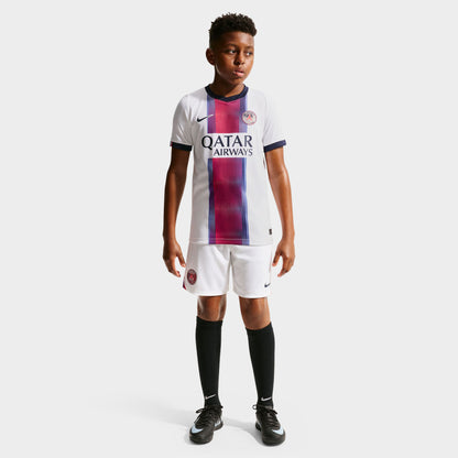 Nike Juniors' PSG Away Short Sleeve Jersey White / College Navy - Global Red