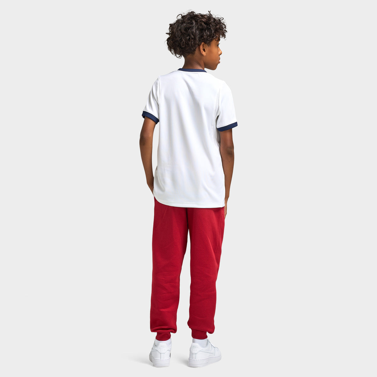 Nike Juniors' PSG Away Short Sleeve Jersey White / College Navy - Global Red