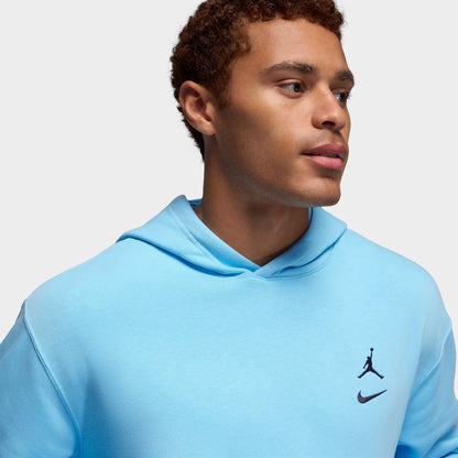 Jordan Brooklyn Varsity en Polaire Chandail à Capuchon Bleu Chiné / Noir