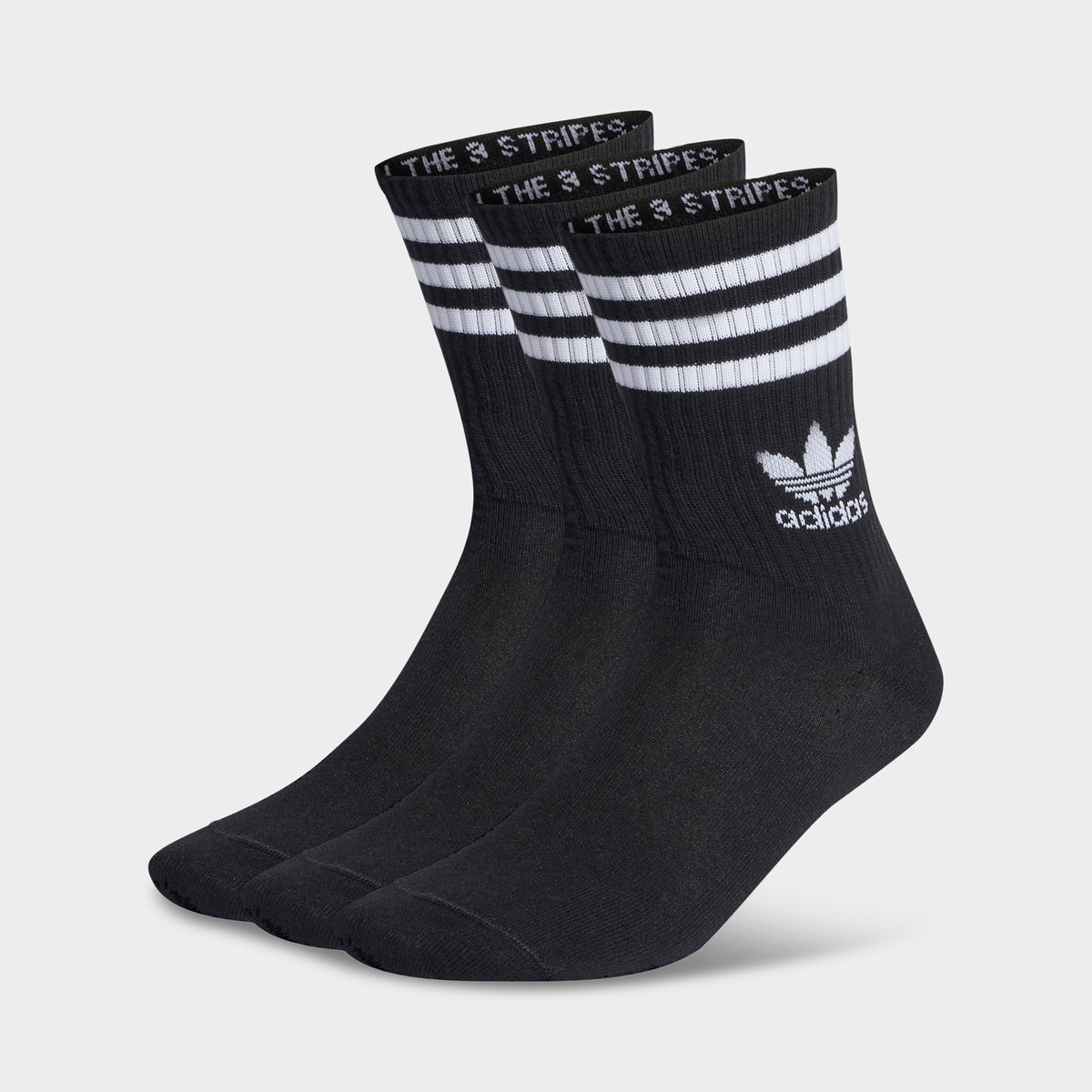 adidas Originals Mid Cut Crew Socks (3 Pack) / Black | JD Sports